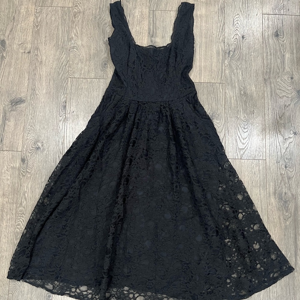 ⚫️ Anamaria Couture Made in Brazil Black Lace MIDI Dress ⚫️